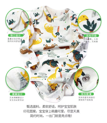 Conjunto De Monos De Manga Larga Para Recién Nacido, De Algo