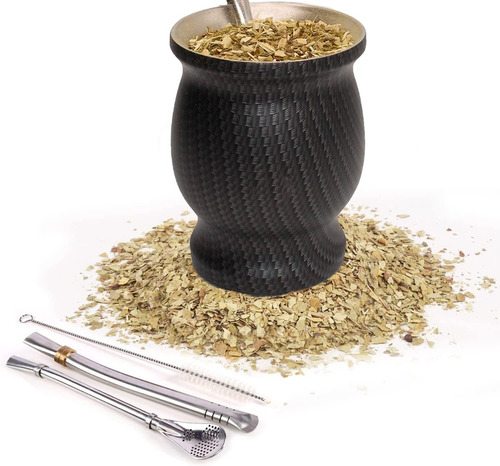 Tazas De Mate De Calabaza Natural Yerba Mate Con 2 Bombillas