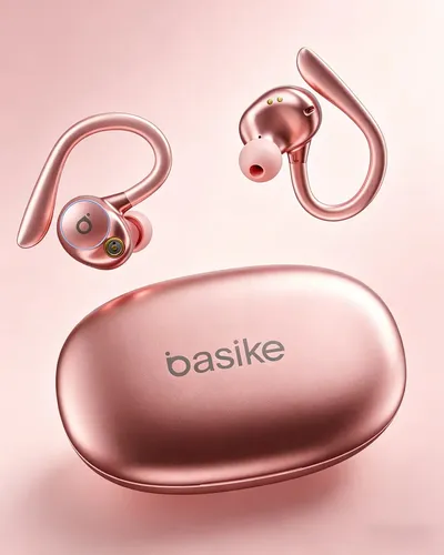 Basike Fone de Ouvido Bluetooth Sem Fio TWS com Ear Clip Gancho Bluetooth5.4
