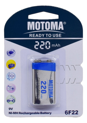 Bateria Recargable 9v 220mah Motoma