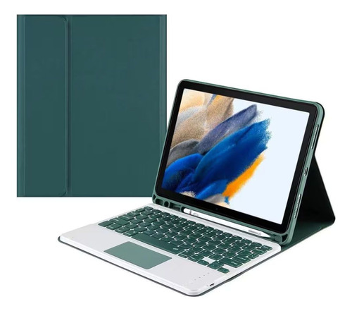 Funda iPad con teclado para tablet, teclado 10.9 de décima generación, color verde oscuro