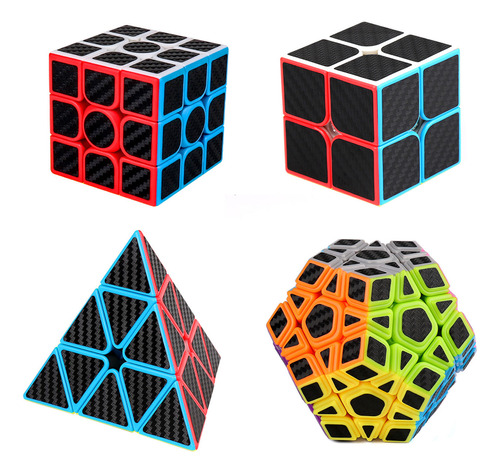 Paquete 4 Cubos  Moyu Megaminx Pyraminx Skewb 2x2 3x3