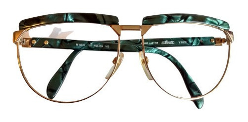 Lente Óptico Silhouette M6076 Aviator Green Print Gold 60mm