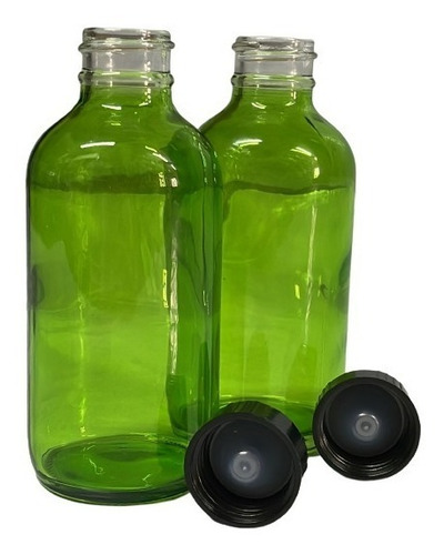 10 Frasco Botella 120 Ml Vidrio Verde Con Taparosca