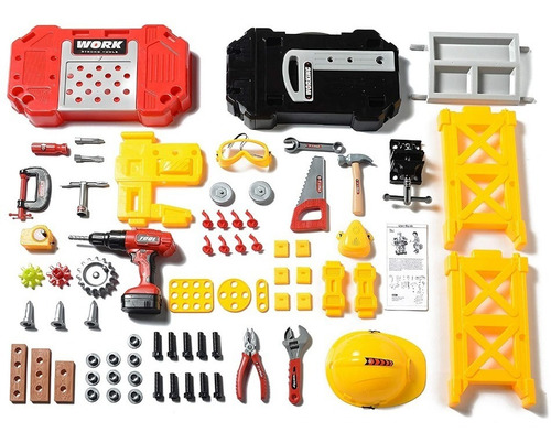 Mesa De Trabajo Herramientas Para Niños Transformable 83 Pzs