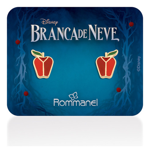 Brinco Maçã Banhado A Ouro Colorido; 527465 Rommanel