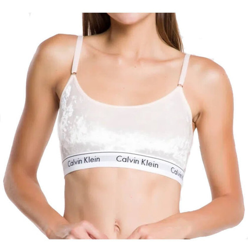 Sutiã Monogrma Calvin Klein Top Underwear Em Veludo Feminino