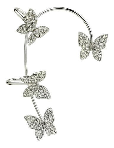 Brincos Borboleta Zircão Strass 1 Unid Clipes K-pop Ear Cuff