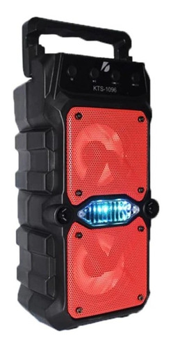 Parlante Portatil Doble 3x2 Bluetooth, Luz Led Fm Kts 1069  