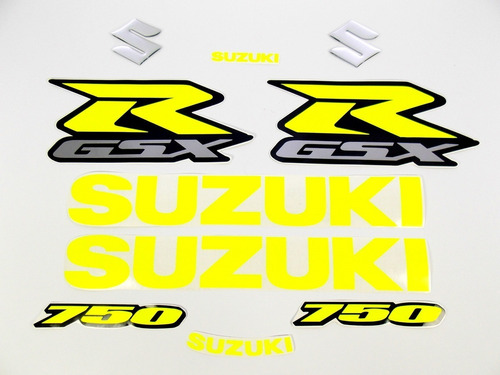 Kit Adesivos Para Suzuki Gsxr 750 15661 Cor Preto/cinza/amarelo
