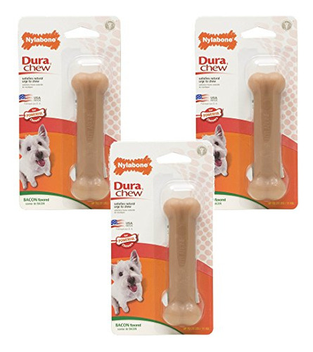 Hueso Masticable Nylabone Sabor Bacon (3 Unidades) - Regular