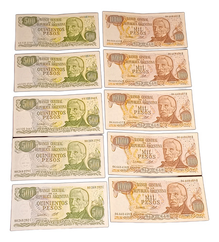 Billetes Antiguos De Argentina Pesos Ley 18.188 X 10 Sc Sc-