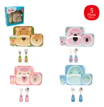 Comprar Vajilla Bebe Vaso Platos Cubiertos Set Kit Alimentacion Niño