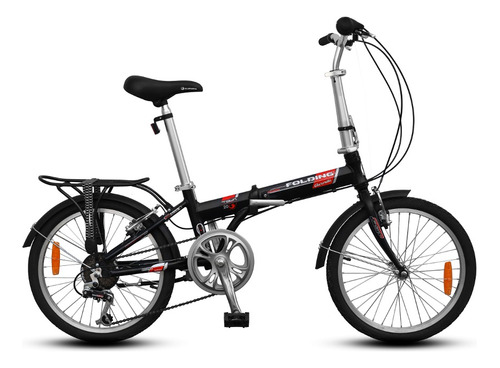 Bicicleta plegable Aurora Folding Aurorita Town R20 7v freno v-brakes color negro/rojo  