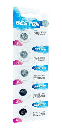 Pila Beston Cr1220 3v Pack X 5 Bateria Litio Cr-1220