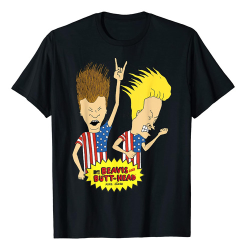 Beavis Y Butt-head Rock Out Us Bandera Poleras Polera