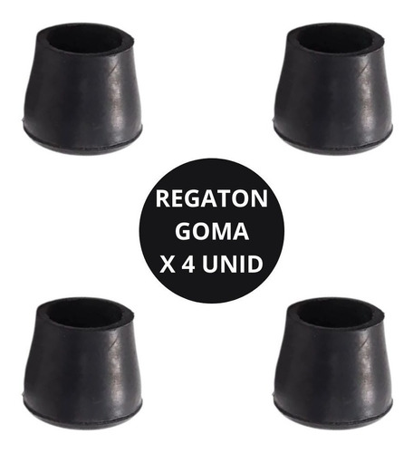 Regatones Goma Negro Pack X 4 Unidades Varias Medidas