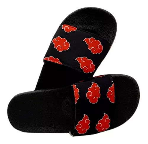 kit 2 Pares Chinelo Slide Sandália Anime Naruto Mangá Akatsuki Hatake Nuvens  Vermelhas - Escorrega o Preço