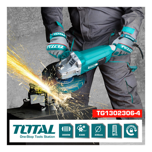 Imagen 5 de 8 de Amoladora Angular Total 3000w Disco 230mm