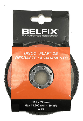 Disco De Lixa Flap 4.1/2 115mm Grão 60 Desbaste P/ Lixadeira