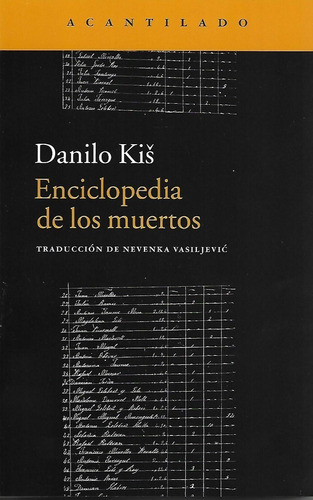 Libro Enciclopedia De Los Muertos Danilo Kis