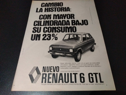 (pa491) Publicidad Clipping Renault 6 Gtl * 1979