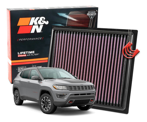 Filtro Ar Esportivo Ken 33-5034 Compass 2.0 T Diesel 2019