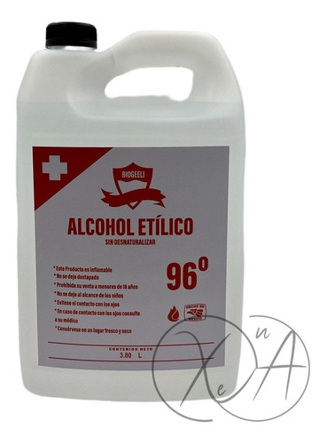 Alcohol Etilico 96 Grado Alimenticio 3.8 Litros Comestible