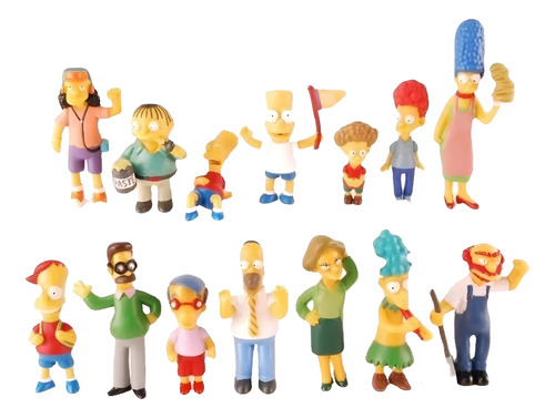 Set 14 Figuras Los Simpsons Colección Homero Marge Bart Lisa
