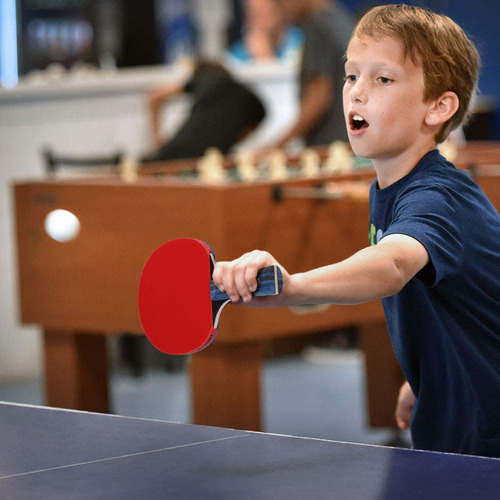 Juego De Palas De Ping Pong Glymnis Con Estuche Y Pelotas Rojo-negro