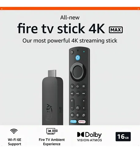 Amazon Fire Tv Stick 4k Max 16gb Wi-fi 6e Alexa Controle Por