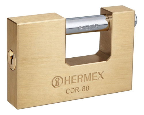 Candado Seguridad Anti Palanca Bronce 88mm Hermex Cor-88
