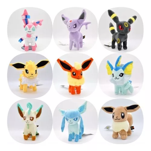 Leafeon Evoluções Evolution Eevee Pokemon Pelúcia 20cm