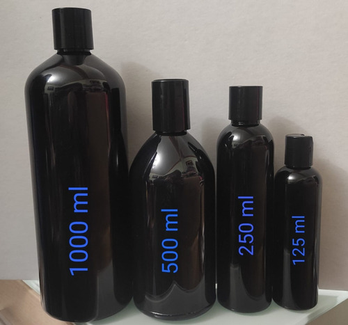 Botella Pet Negra 60 Ml C/bomba De Maquillaje, 10 Piezas
