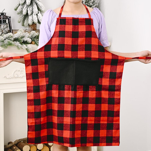 Plaid Apron New Year Dinner Party Ornament Home Kitchen Cook