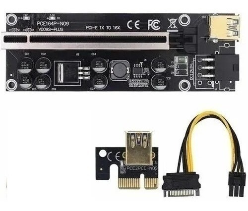 Kit 10x Placa Riser 009s Plus Pci-e Cabo Usb 3.0