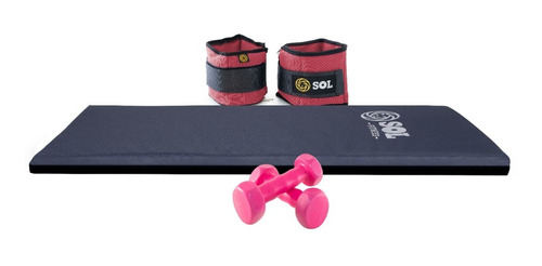 Imagen 2 de 3 de Kit Colchoneta Tobillera Pesas Mancurenas Sol Fitness