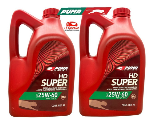 8 Litros Aceite Mineral 25w60 Puma Super Alto Kilometraje