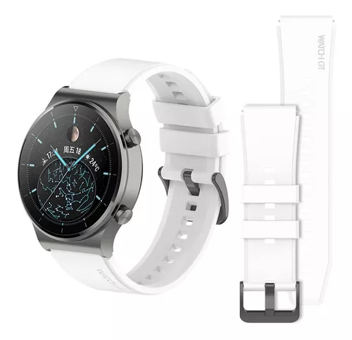 Set Correa Pulso compatible con relojes Huawei Gt2 Y Gt3 De 46mm Acero +  Silicona