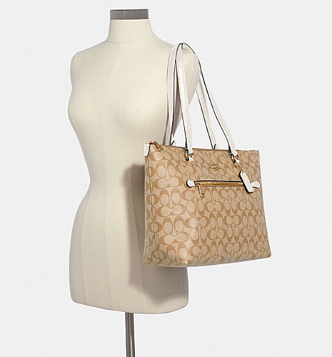 Bolsa Tote Coach Beige Monogram