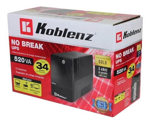 No Break De 34 Minutos Koblenz 5216/r 6 Contactos 520v Msi