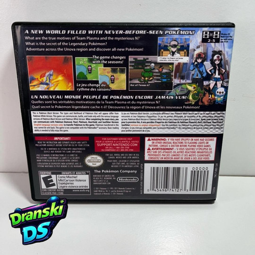 Pokémon Black Ds (encarte Reimpresso Leia) (Usado)