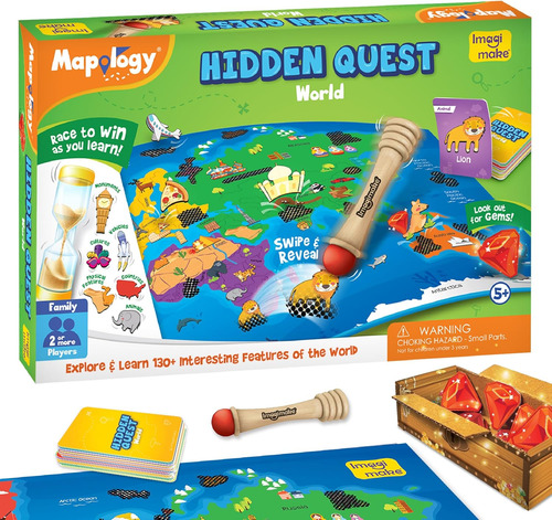 Imagimake Mapology Hidden Quest World Map - Juego De Mesa |