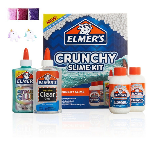 Kit Slime Crunchy Elmers +3 Bolsitas Extra Crunchy +2 Charms