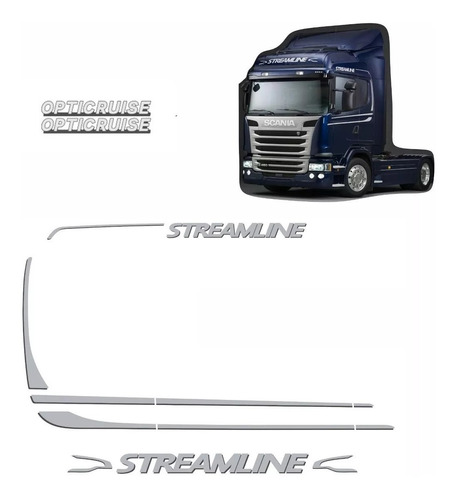 Kit Faixas/adesivos Cabine Scania Streamline