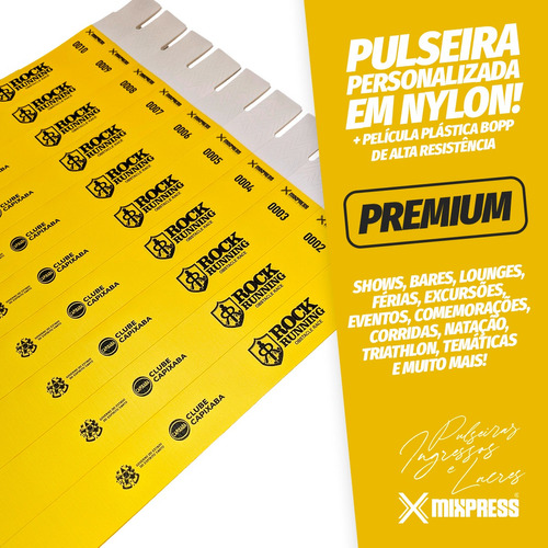 Pulseira Identificação Nylon Impressão Premium . 450 Unids