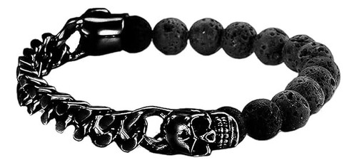 Pulsera Gótica Punk Rock Calavera Cubana Hombre Inoxidable