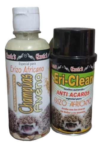 Kit Baño Erizo (shampoo Avena Y Eri-clean Antiácaros)