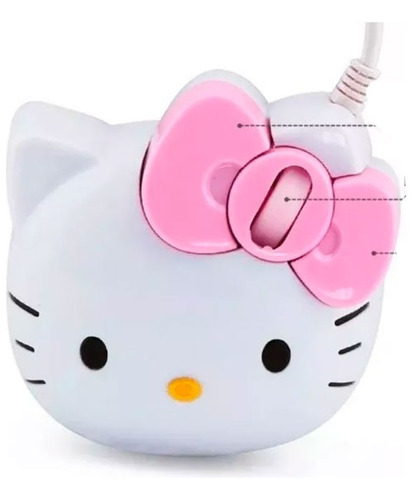 Mouse Optico Hello Kitty Kawai Con Luz Hello Kitty