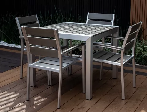 Comedor Exterior Mesa Set 4 Sillas Jardin Alberca